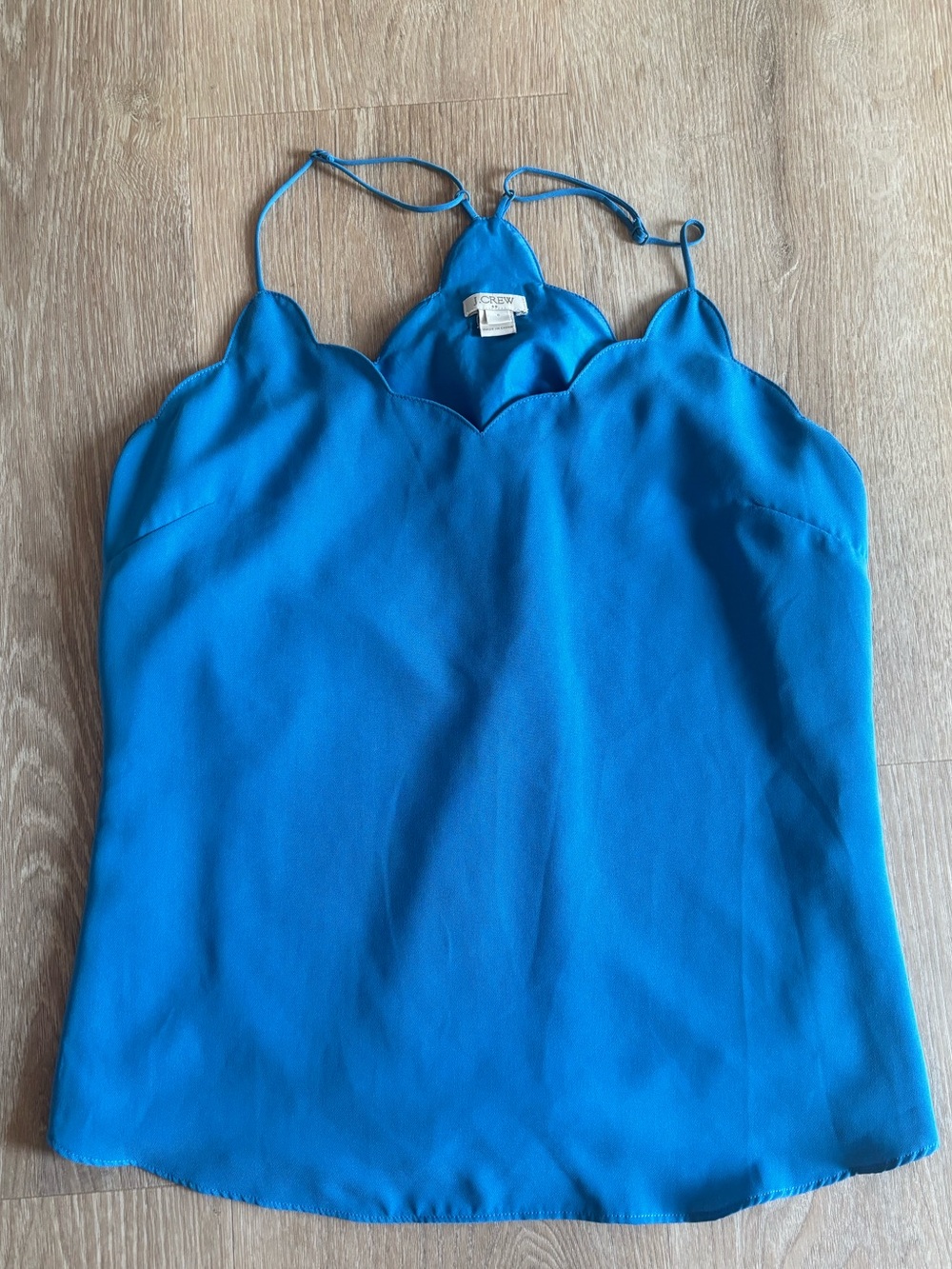 J. Crew blue Scalloped Neck Camisole